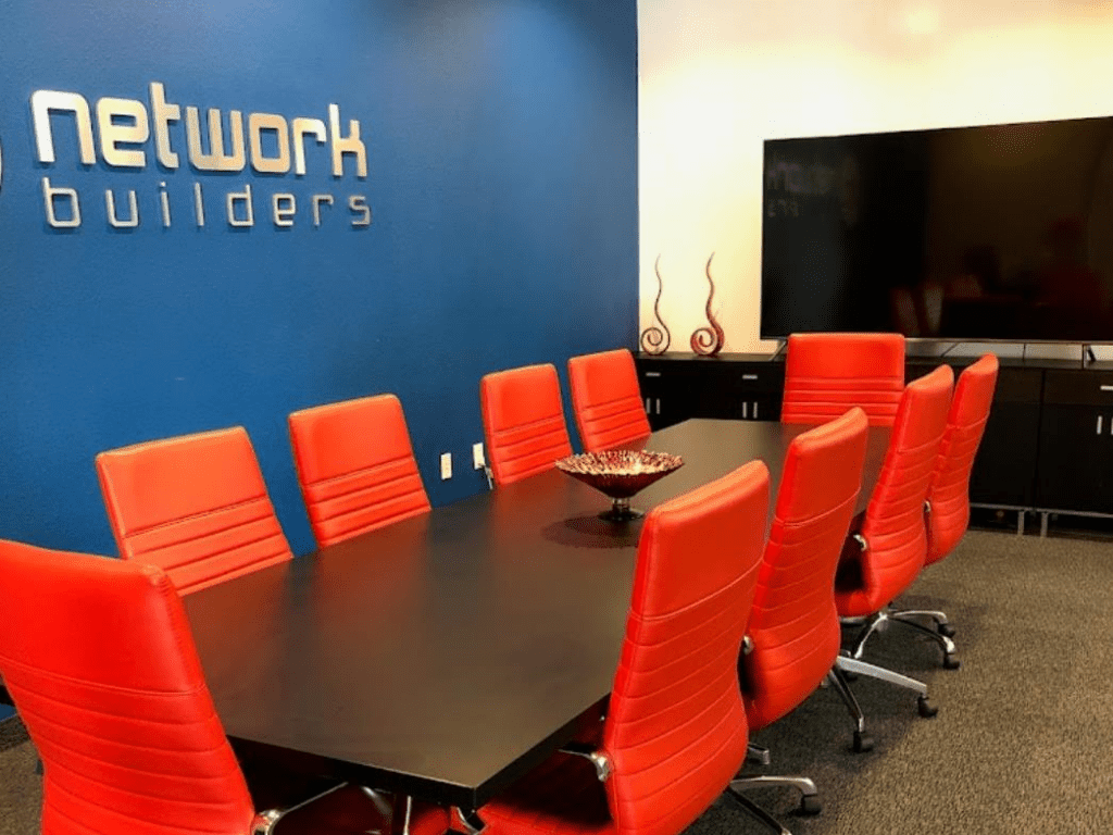 The Network Builders IT & Cybersecurity San Antonio, TX location office meeting room.