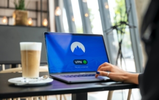 Person using a VPN to access Wifi at a Coffee Shop