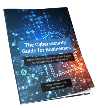 Cybersecurity Guide for Businesses pamphlet mockup.